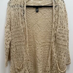 Forever 21 Beige Open-Knit Cardigan